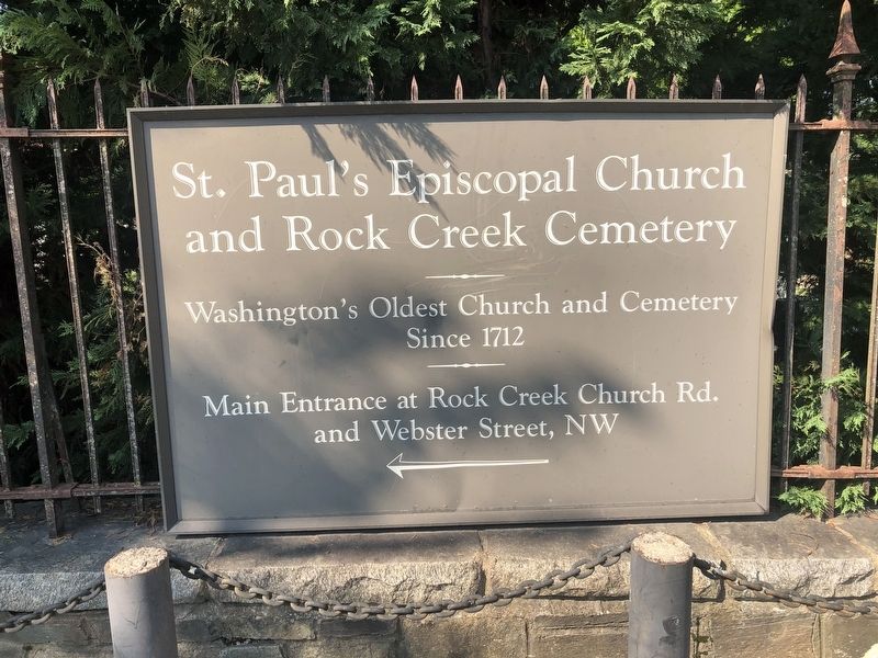 St. Paul's Episcopal Church and Rock Creek Cemetery Marker image. Click for full size.
