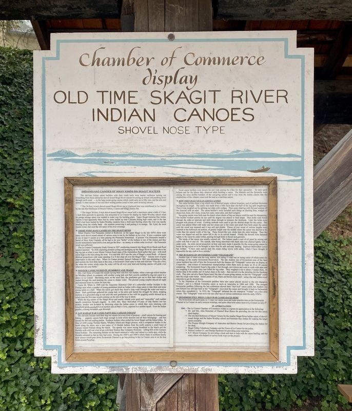 Old Time Skagit River Indian Canoes Marker image. Click for full size.