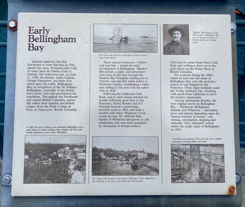 Early Bellingham Bay Marker <i>(lower panel)</i> image. Click for full size.