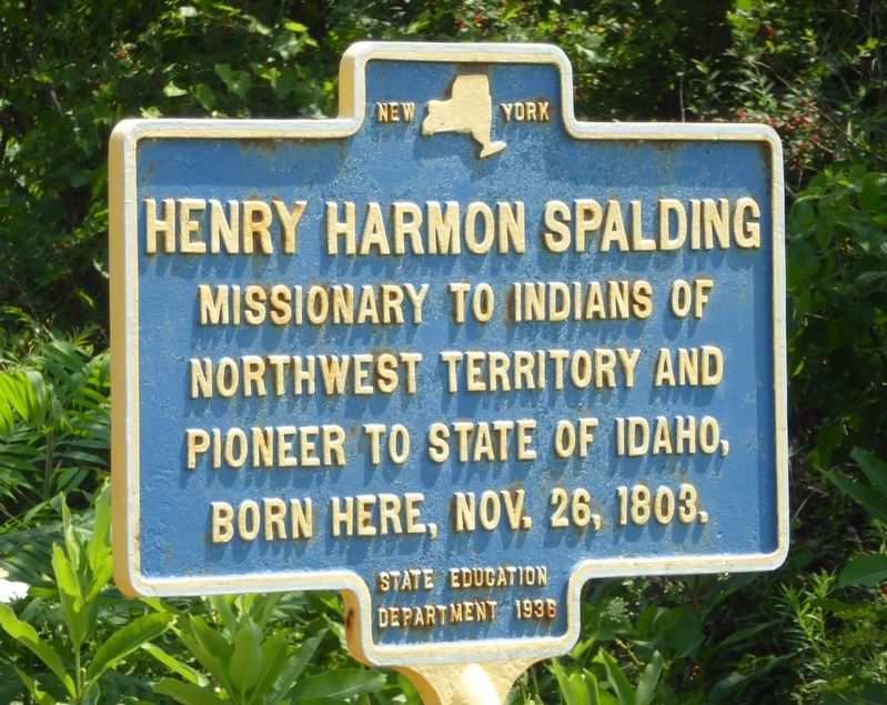 Henry Harmon Spalding Marker image. Click for full size.