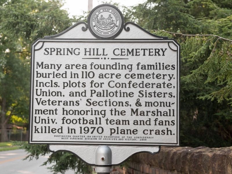 Spring Hill Cemetery face of marker image. Click for full size.