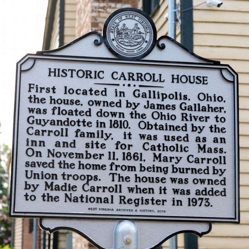 Historic Carroll House Marker. Click for full size. Historic Carroll House Marker image. Click for full size.