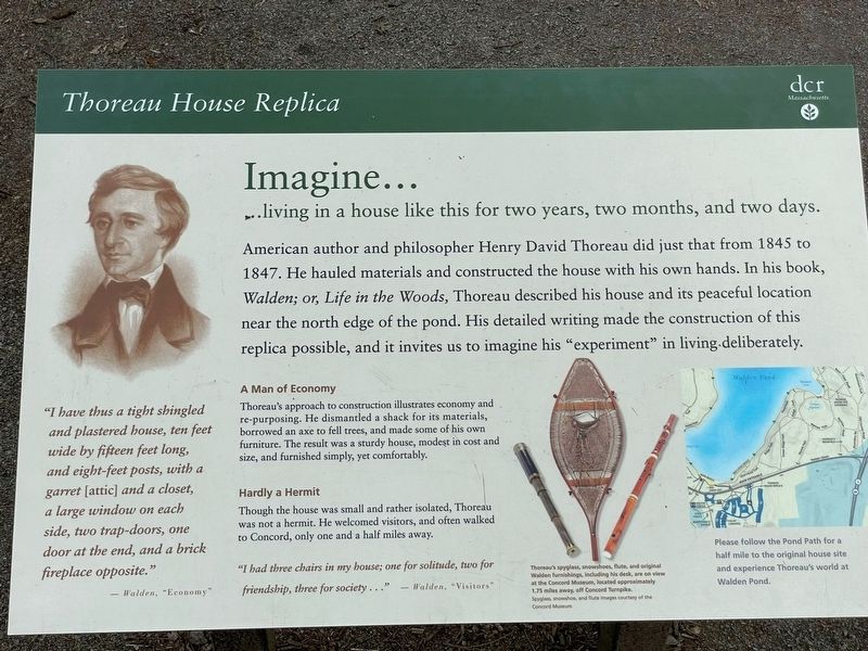 Thoreau House Replica Marker image. Click for full size.