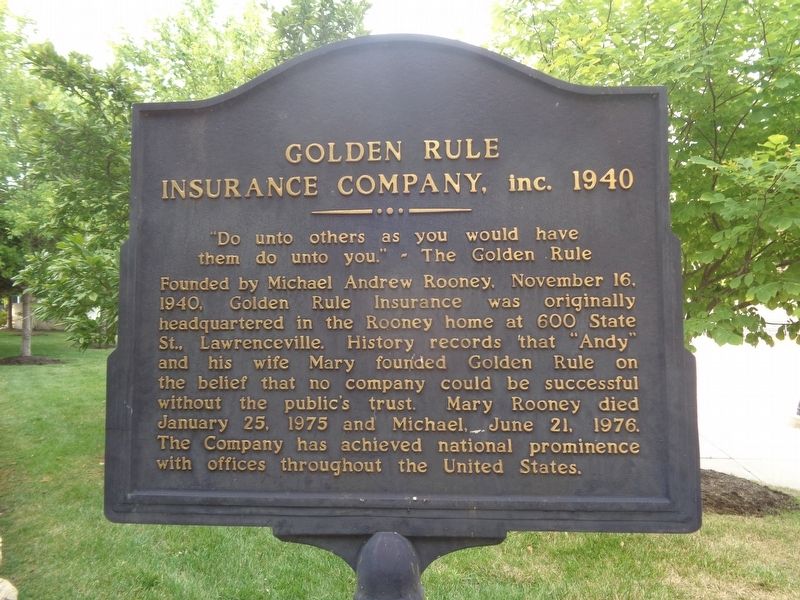 Golden Rule Insurance Company, inc. 1940 Marker image. Click for full size.