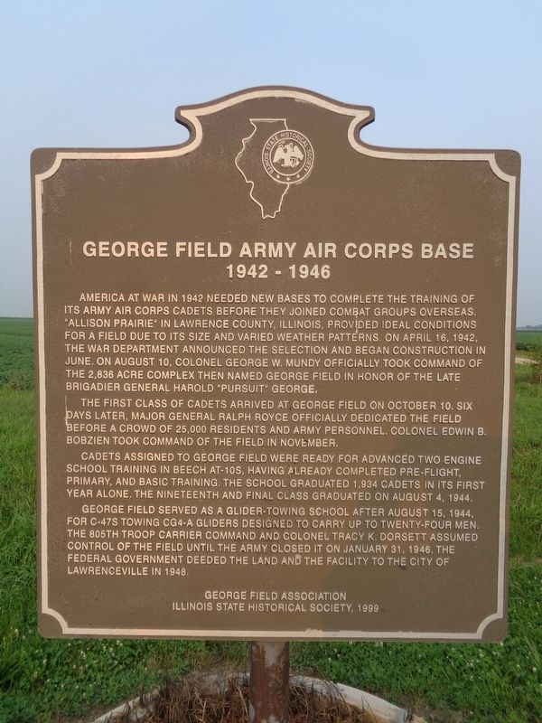 George Field Army Air Corps Base Marker image. Click for full size.