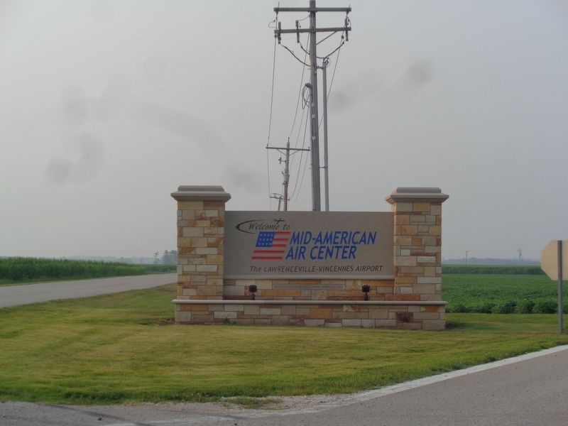 Mid-American Air Center (Lawrenceville-Vincennes Airport) entrance sign image. Click for full size.