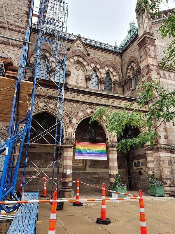 Old South Church Marker at the Boylston Street entrance image. Click for full size.