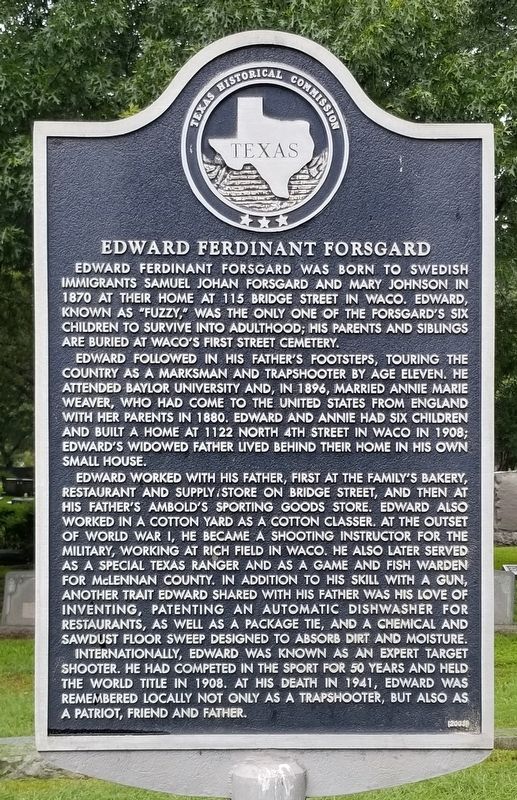 Edward Ferdinant Forsgard Marker image. Click for full size.