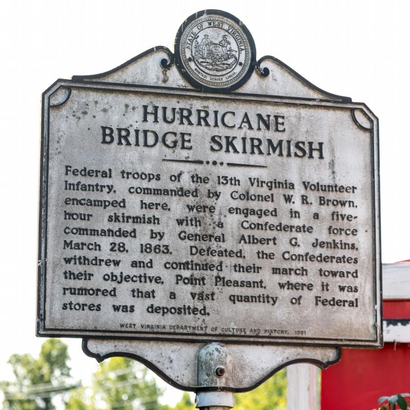 Hurricane Bridge Skirmish side of marker image. Click for full size.
