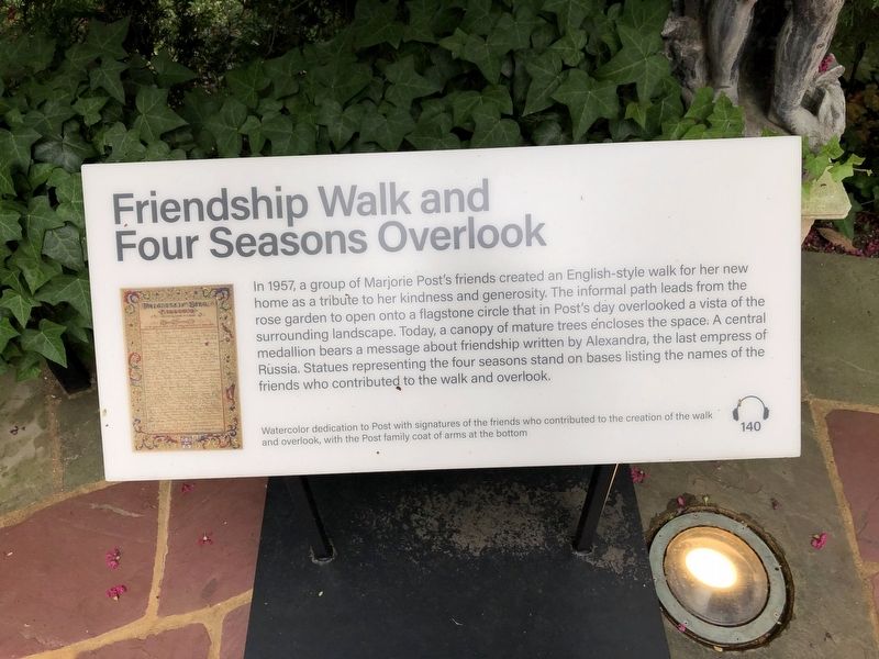 Friendship Walk and Four Seasons Overlook Marker image. Click for full size.