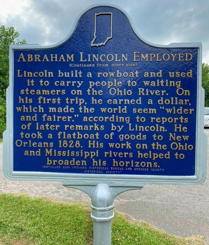 Abraham Lincoln Employed Marker (Reverse) image. Click for full size.