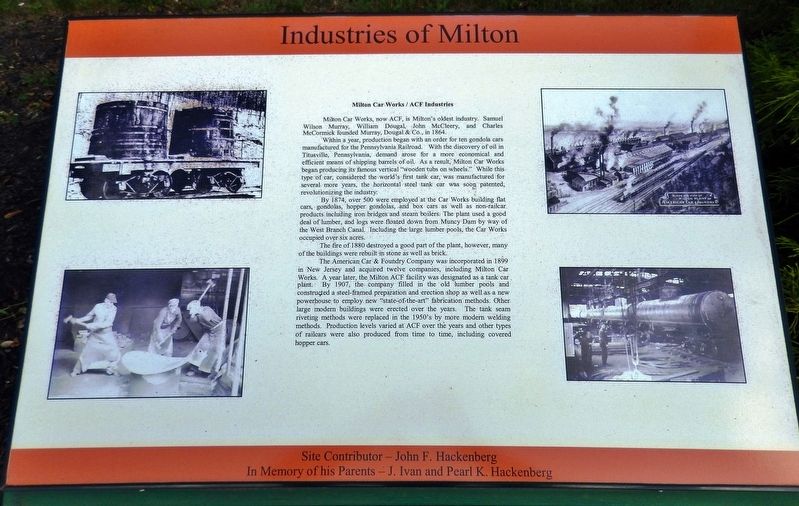 Milton Car Works / ACF Industries Marker image. Click for full size.
