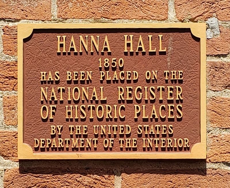 Hanna Hall Marker. Click for full size. Hanna Hall Marker image. Click for full size.