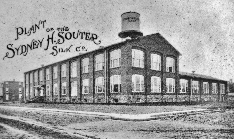 Marker detail: Souter Silk Mill image. Click for full size.