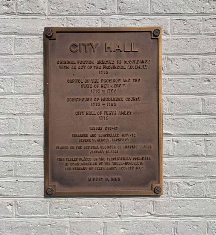 Perth Amboy City Hall Marker image. Click for full size.