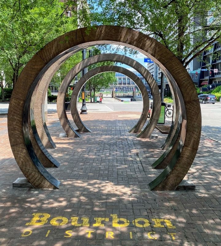 Bourbon Barrel Sculpture near marker. Click for full size. Bourbon Barrel Sculpture near marker image. Click for full size.