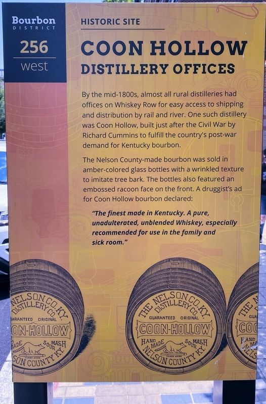 Coon Hollow Distillery Offices Marker Reverse image. Click for full size.