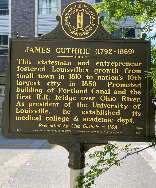 James Guthrie (1792-1869) Marker Front image. Click for full size.