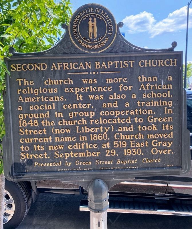 Second African Baptist Church Marker Reverse image. Click for full size.
