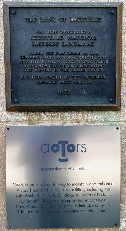 Bank of Louisville National Historic Landmark Plaque image. Click for full size.
