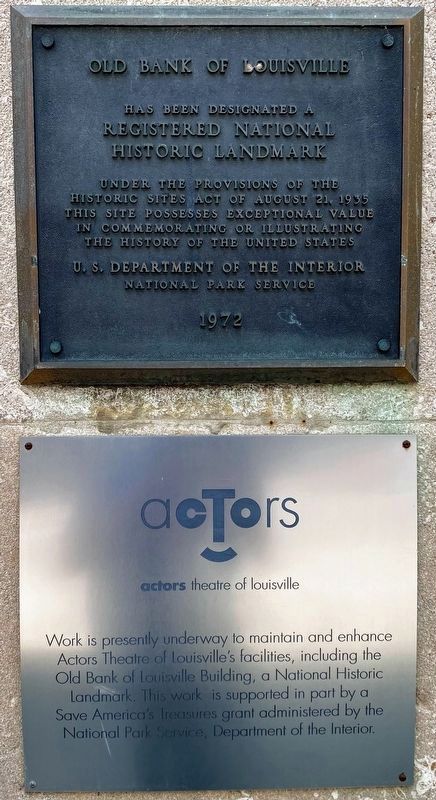 Bank of Louisville National Historic Landmark Plaque. Click for full size. Bank of Louisville National Historic Landmark Plaque image. Click for full size.