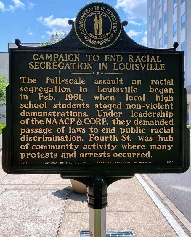 Campaign to End Racial Segregation in Louisville Marker image. Click for full size.