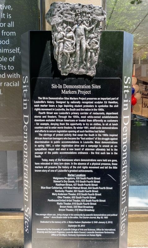 Sit-In Demonstration Sites Marker. Click for full size. Sit-In Demonstration Sites Marker image. Click for full size.