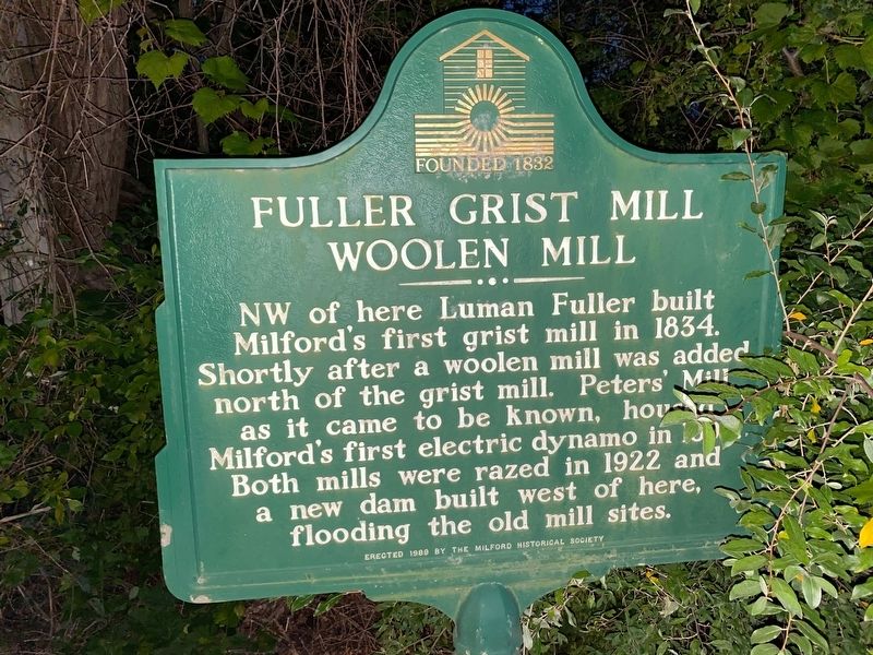 Fuller Grist Mill / Woolen Mill Marker image. Click for full size.