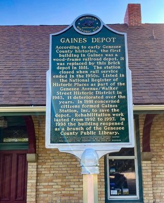 Gaines Depot Marker image. Click for full size.