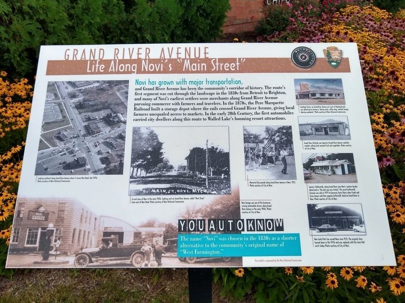 Grand River Avenue: Life Along Novi's "Main Street" Marker. Click for full size. Grand River Avenue: Life Along Novi's "Main Street" Marker image. Click for full size.