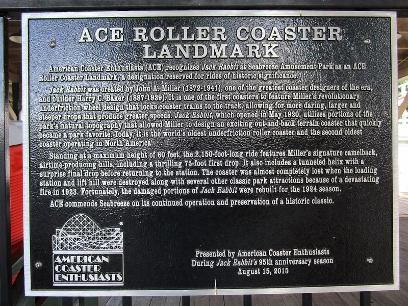 ACE Roller Coaster Landmark Marker. Click for full size. ACE Roller Coaster Landmark Marker image. Click for full size.