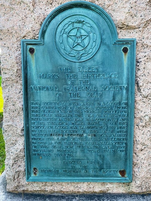 Birthplace of the National Fraternal Society of the Deaf Marker image. Click for full size.