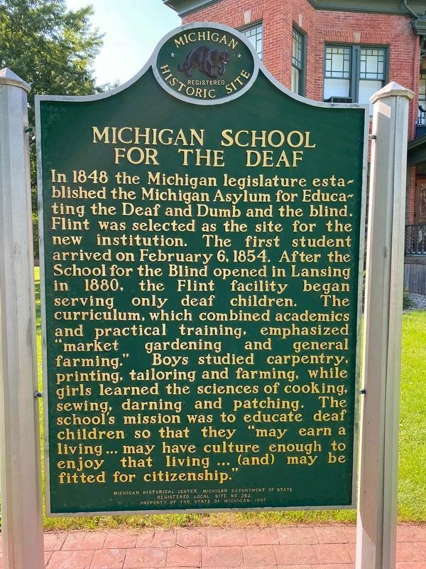 Michigan School for the Deaf Marker image. Click for full size.