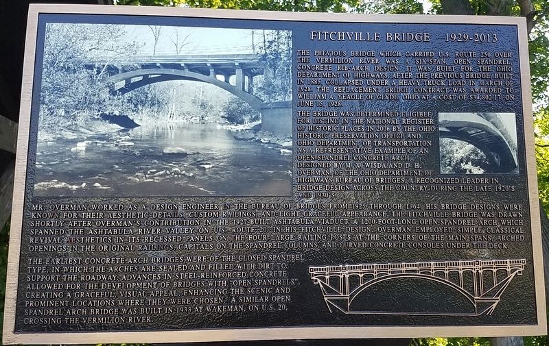 Fitchville Bridge 1929 - 2013 Marker image. Click for full size.