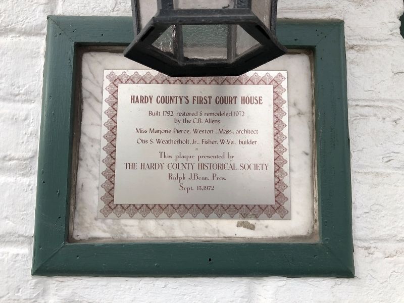 Hardy County's First Court House Marker image. Click for full size.