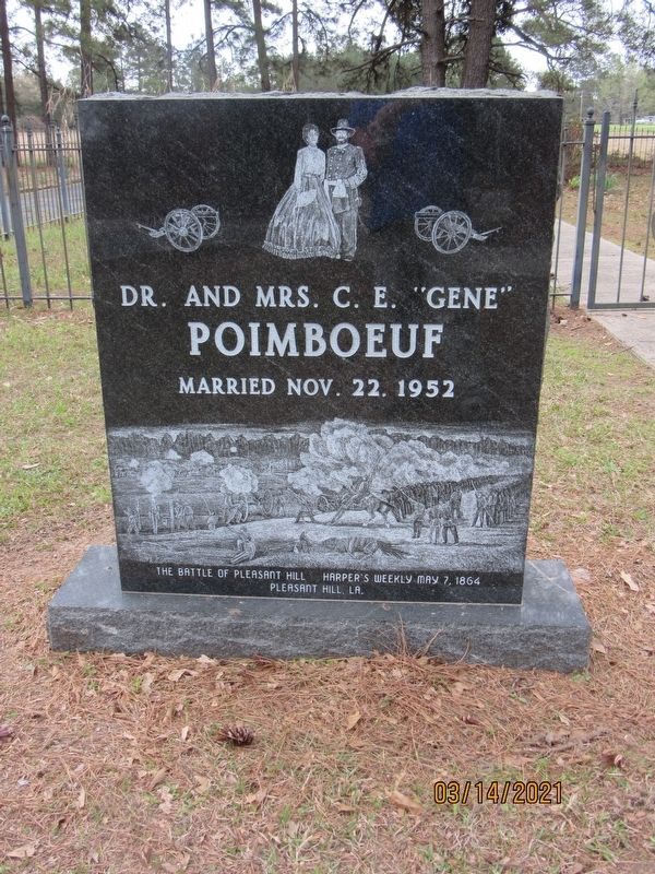 Dr. and Mrs. C.E. "Gene" Poimboeuf Marker (Front) image. Click for full size.