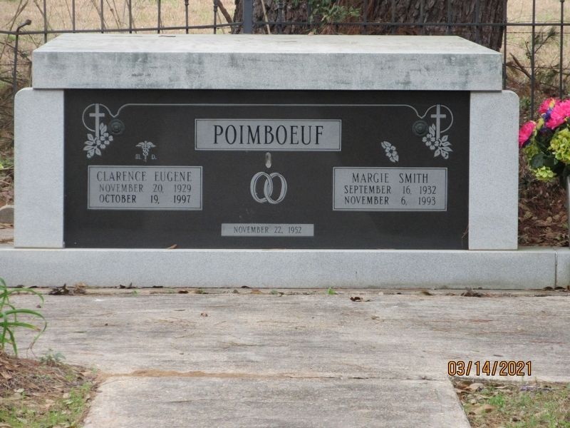 Dr. and Mrs. C.E. "Gene" Poimboeuf Grave. Click for full size. Dr. and Mrs. C.E. "Gene" Poimboeuf Grave image. Click for full size.