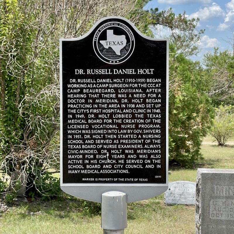 Dr. Russell Daniel Holt Texas Historical Marker. Click for full size. Dr. Russell Daniel Holt Texas Historical Marker image. Click for full size.