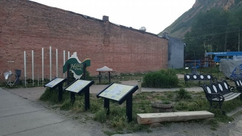 The Silverton's Railroads Marker is the marker on the far left of the three markers. Click for full size. The Silverton's Railroads Marker is the marker on the far left of the three markers image. Click for full size.