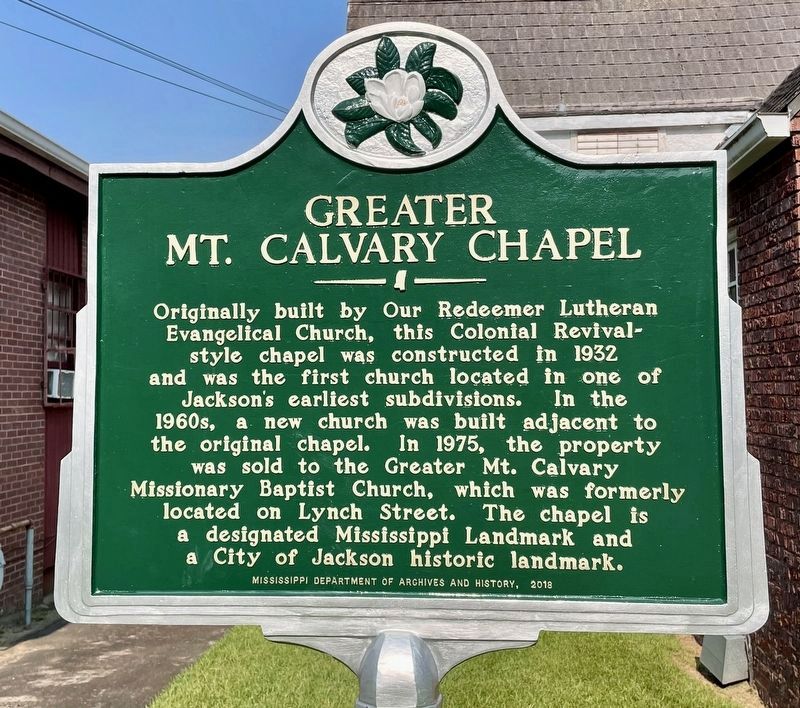Greater Mt. Calvary Chapel Marker image. Click for full size.
