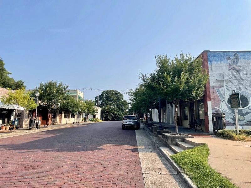 Looking north on Jefferson Street with marker on right. image. Click for full size.