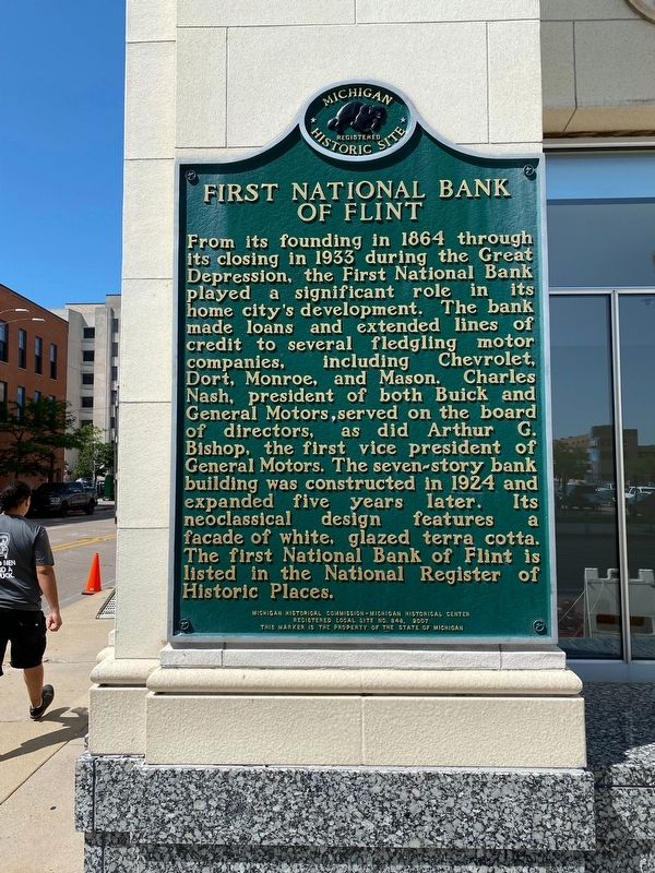 First National Bank of Flint Marker image. Click for full size.