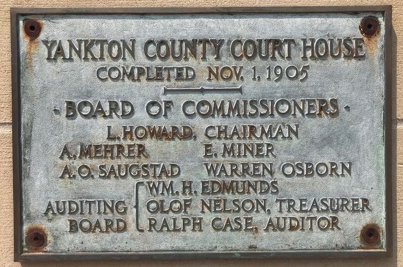 Courthouse dedication plaque. image. Click for full size.