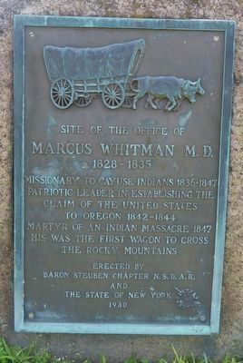 Site of the Office of Marcus Whitman M.D. Marker image. Click for full size.