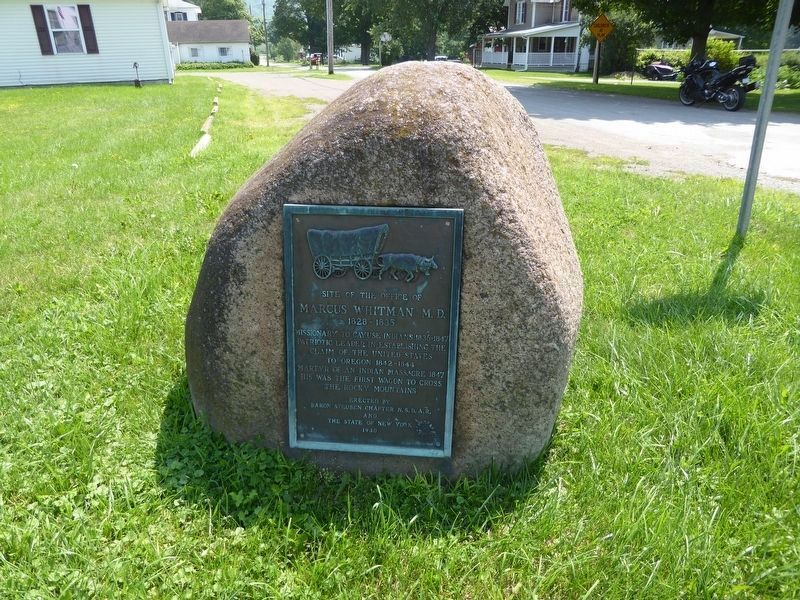 Site of the Office of Marcus Whitman M.D. Marker. Click for full size. Site of the Office of Marcus Whitman M.D. Marker image. Click for full size.