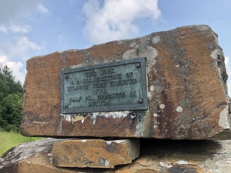 Cornerstone of Wilson's Fort Marker. Click for full size. Cornerstone of Wilson's Fort Marker image. Click for full size.