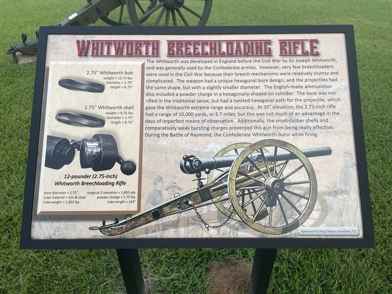 Whitworth Breechloading Rifle Marker image. Click for full size.
