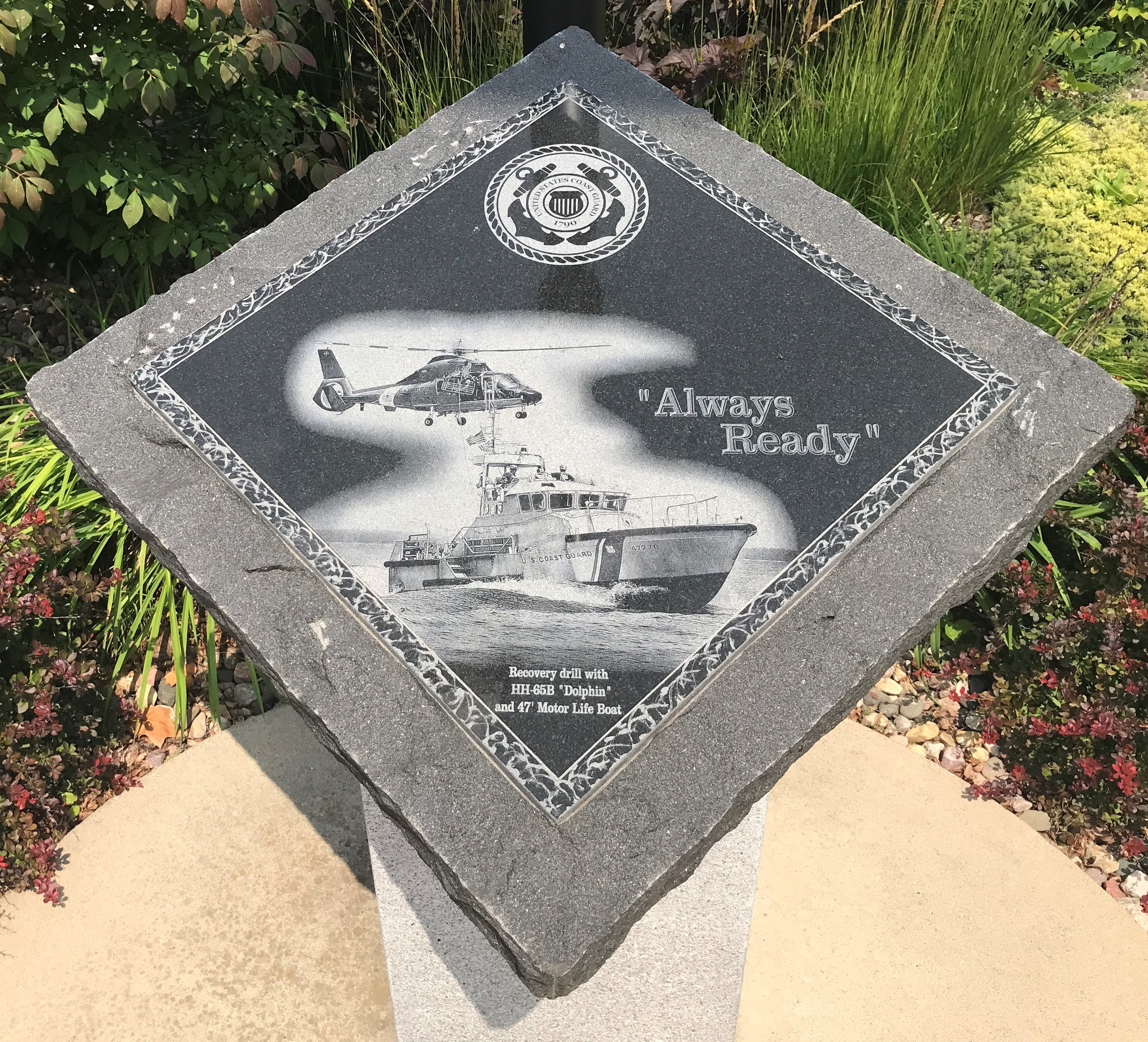 Veterans Memorial U.S. Coast Guard Granite Pedestal