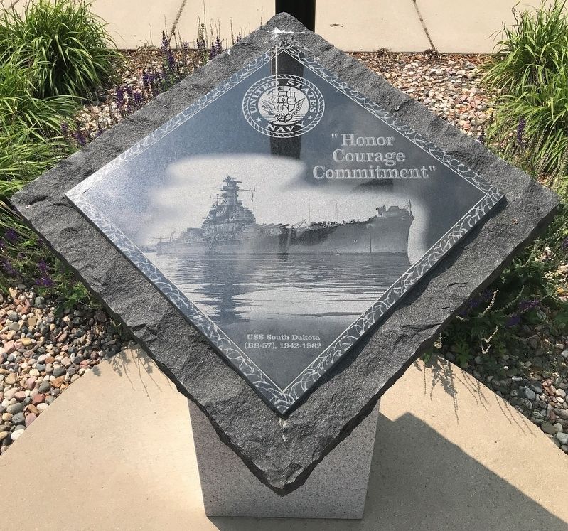 Veterans Memorial U.S. Navy Granite Pedestal image. Click for full size.