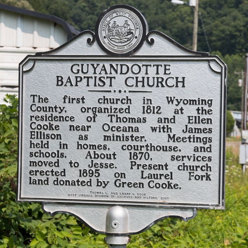 Guyandotte Baptist Church Marker. Click for full size. Guyandotte Baptist Church Marker image. Click for full size.
